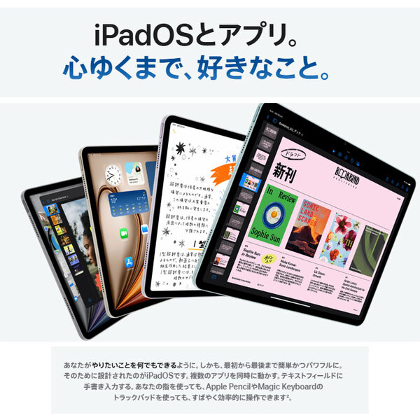 【SIMフリー】【今だけモバイルバッテリをプレゼント】Apple iPad Air 6世代 M2 MV6V3J/A  A2899 Wi-Fi+Cel  256GB 2024年 [Apple M2 8コア Liquid Retina 13インチ 12MP iPadOS 26 Space Gray] :良品sub_image3