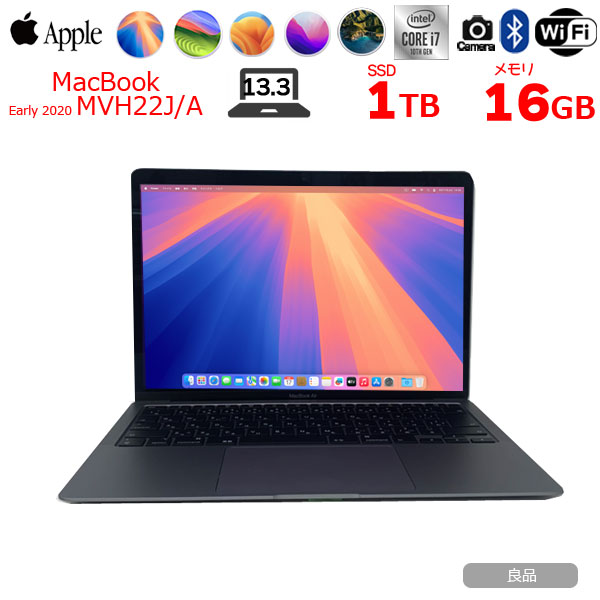 Apple MacBook Air 13.3inch MVH22J/A A2179 TouchID 2020 選べるOS [core i7 1060NG7 メモリ16GB SSD1TB カメラ 13.3 Space Gray ] :良品sub_image1