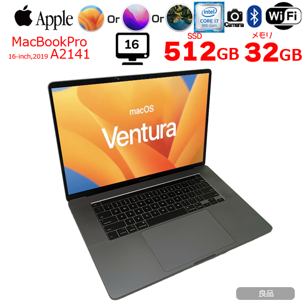 【中古パソコン】Apple MacBook Pro 16inch MVVJ2J/A A2141 2019 USキー 選べるOS TouchBar TouchID [core i7 9750H 32G 512GB 無線 BT カメラ 16インチ  Space Gray] :良品sub_image1