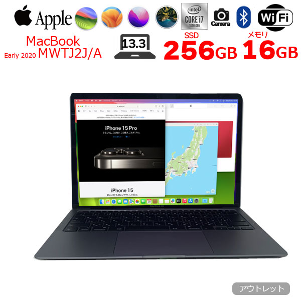 Apple MacBook Air 13.3inch MWTJ2J/A A2179 TouchID 2020 選べるOS [core i7 1060NG7 16G SSD256GB カメラ 13.3 Space Gray ] :アウトレットsub_image1