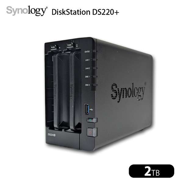 Synology DiskStation DS220+ 高性能 2ベイNAS デュアルコア(Intel Celeron J4025) メモリ2GB HDD2TB(1000GB×2)付属 フロントパネルsub_image1
