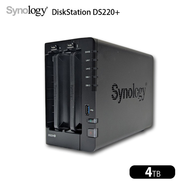 【中古】Synology DiskStation DS220+ 高性能 2ベイNAS デュアルコア(Intel Celeron J4025) メモリ2GB HDD4TB(2000GB×2)付属 フロントパネル欠品sub_image1