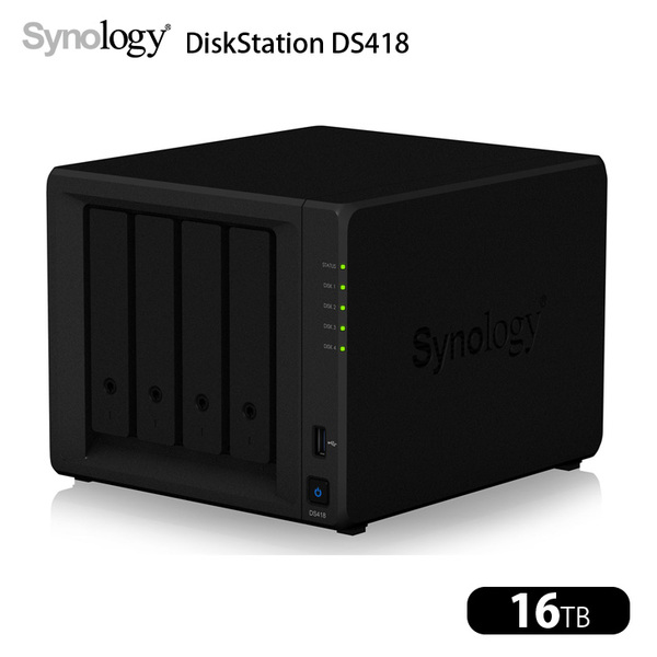 【中古】Synology DiskStation DS418 高性能 4ベイNAS クアッドコア(Realtek RTD1296) メモリ2GB HDD16TB付属(4TB×4):良品sub_image1