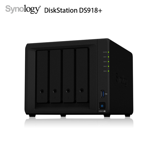 【中古】【NASキット】Synology DiskStation DS918+ 高性能 4ベイNAS クアッドコア(Intel Celeron J3455) メモリ4GB M.2 NVMe対応sub_image1