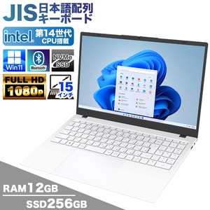 【新品ノートパソコン】ノートパソコン PASOUL NC15J 15.6インチワイド Windows11 第14世代 Intel TwinLake N150 SSD256GB メモリ12GB Type-C ホワイト