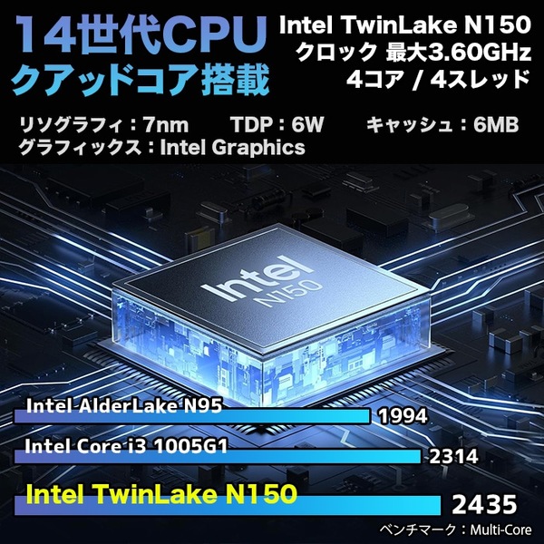ノートパソコン PASOUL NC15J Microsoft Office2024HBセット 15.6インチワイド Windows11 第14世代 Intel TwinLake N150 SSD500GB メモリ12GB Type-C 新品sub_image2