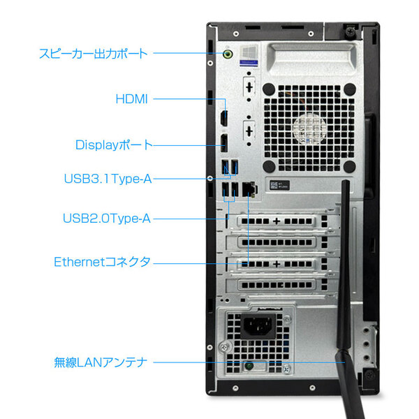 DELL OptiPlex 3070 SMT 中古 デスク 24型液晶+無線キーボード・マウスセット Office Win11 第9世代[Core i5 9500 メモリ16GB SSD512GB マルチ 無線]:良品sub_image6
