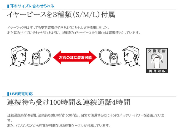 Logitec LBT-PCHS400MBK クリアな通話と音楽 超小型 ハンズフリーヘッドセット Bluetooth3.0 ブラック:新品 送料無料sub_image5