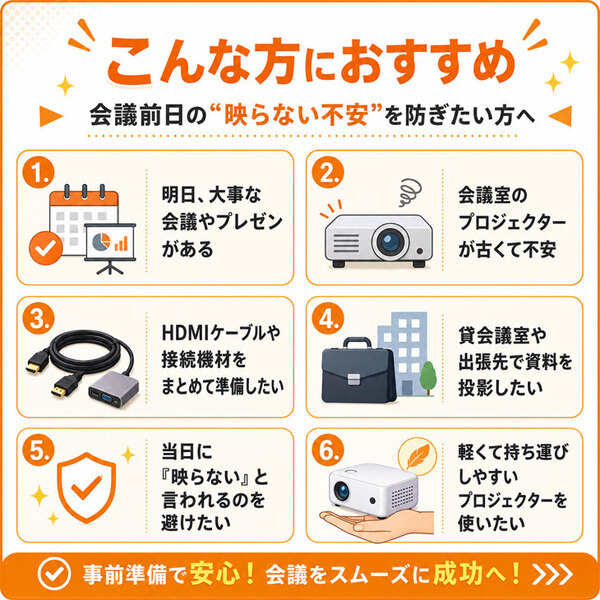 【プロジェクター レンタル】【本日発送対応】 会議・研修・プレゼン短期利用|明日の会議レスキューパック|HDMIケーブル・変換アダプタ  法人・貸会議室相談OKsub_image3