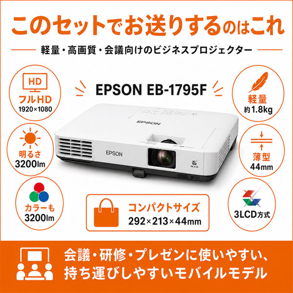 【プロジェクター レンタル】【本日発送対応】 会議・研修・プレゼン短期利用|明日の会議レスキューパック|HDMIケーブル・変換アダプタ  法人・貸会議室相談OKsub_image4