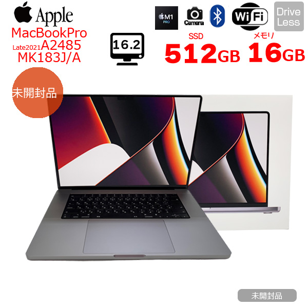 【未開封品】Apple MacBook Pro 16inch MK183J/A A2485 Late 2021 TouchID MacOS [Apple M1 Pro 10コア 16G 512GB 無線 BT カメラ 16.2 Space Gray] :未開封品sub_image1