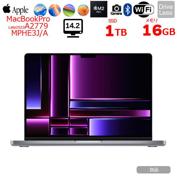 【中古】Apple MacBook Pro 14.2inch MPHE3J/A A2779 Early 2023 TouchID 選べるOS [Apple M2 Pro 10コア GB SSD1TB 無線 BT カメラ 14.2 Space Gray] :良品sub_image1