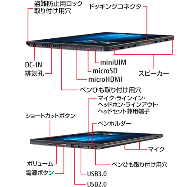 【中古パソコン】富士通 ARROWS Tab Q736/M 中古 タブレット Win10 防水 クレードル ペン[Core i5 6300U メモリ4GB SSD128GB 無線 カメラ 13.3型] :良品sub_image3