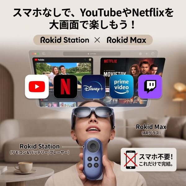 【レンタル】1泊2日〜スマートグラス ARグラス Rokid Max Rokid Station リモコン 3点セット拡張現実sub_image5