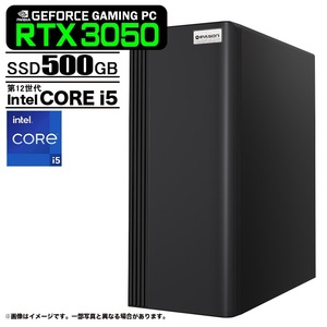ゲーミングPC  PASOUL S3 ブラック GeForce RTX3050 第12世代 Intel Corei5 12400F Windows11 NVMe M.2 SSD500GB メモリ16GB ゲーミングパソコン eスポーツ