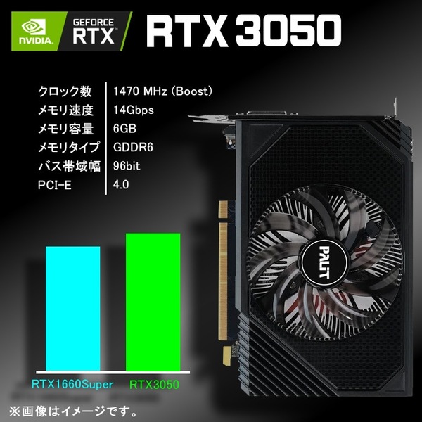 ゲーミングPC  PASOUL S3 ブラック GeForce RTX3050 第12世代 Intel Corei5 12400F Windows11 NVMe M.2 SSD500GB メモリ16GB ゲーミングパソコン eスポーツsub_image4