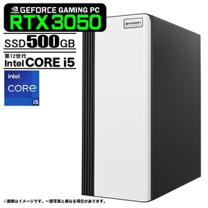ゲーミングPC  PASOUL S3 ホワイト GeForce RTX3050 第12世代 Intel Corei5 12400F Windows11 NVMe M.2 SSD500GB メモリ16GB ゲーミングパソコン eスポーツ