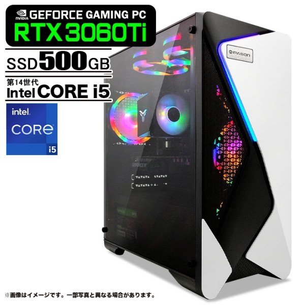 ゲーミングPC デスクトップ COMBAT ZONE S7 GeForce RTX3060Ti 第14世代 Intel Corei5 14400F Win11 SSD500GB メモリ16GB