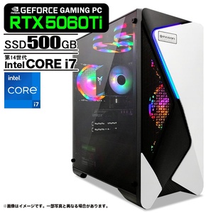 ゲーミングPC  COMBAT ZONE S7  GeForce RTX5060Ti 第14世代 Intel Corei7 14700F Win11 SSD500GB メモリ16GB ゲーミングパソコン eスポーツ PASOUL 煌