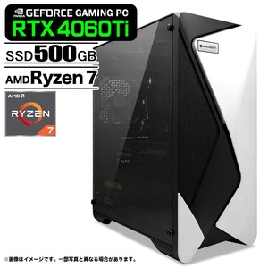 ゲーミングPC デスクトップパソコン COMBAT ZONE S7 GeForce RTX4060Ti AMD Ryzen7 5700X Win11 SSD500GB メモリ16GB 新品1年保証 
