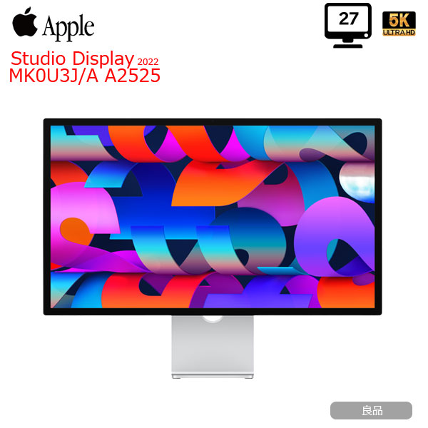 【中古】Apple Studio Display MK0U3J/A　A2525 5K Retinaディスプレイ(5120 x 2880) 2022 標準ガラス 傾きを調整できるスタンド 27インチ カメラ 純箱]:良品sub_image1