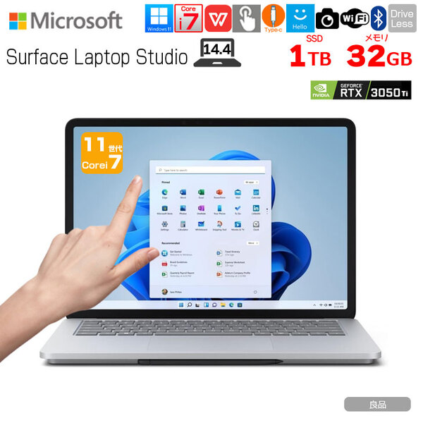 Microsoft Surface Laptop Studio ABY-00018 中古 ノート Office Win11 タッチパネル RTX3050Ti [Core i7 11370H メモリ32GB SSD1TB 無線 Bluetooth カメラ 14.4型] :良品sub_image1