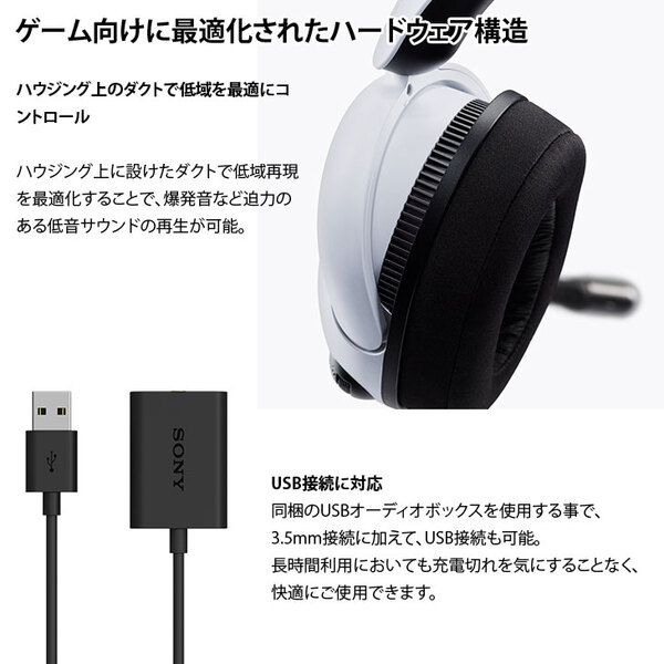 SONY INZONE H3 MDR-G300 ゲーミングギア 密閉ダイナミック型 有線 立体音響　低遅延  PS5 Switch テレワークでも使える　ヘッドセット ホワイトsub_image4