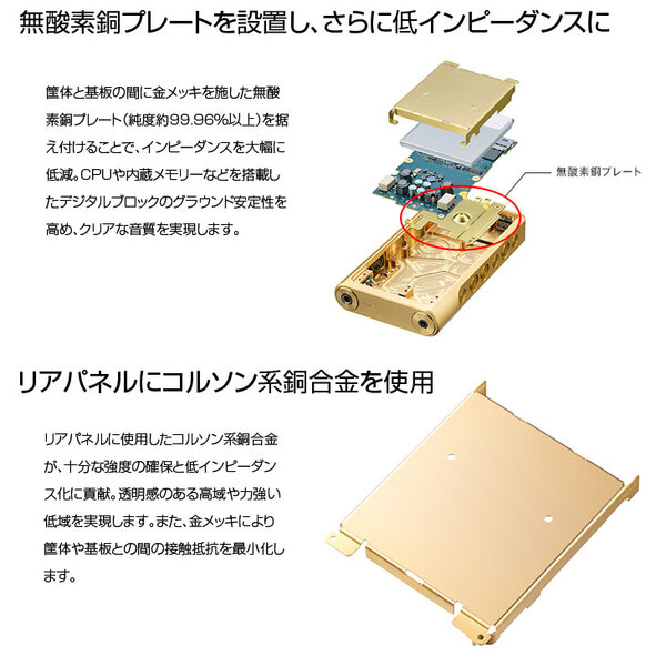 SONY WALKMAN NW-WM1Z ウォークマン　ポータブルオーディオ　プレーヤー ハイレゾ 無酸素銅切削筐体モデル ゴールドsub_image4