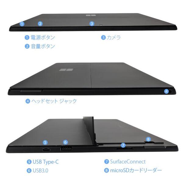 【届いてすぐ使える新品4点付】Microsoft Surface Pro7 中古 タブレット 2in1 Win11 Office 12.3型 キーボード ペン ハブ [i5 1035G4 8G 256G カメラ 黒] 訳ありsub_image4