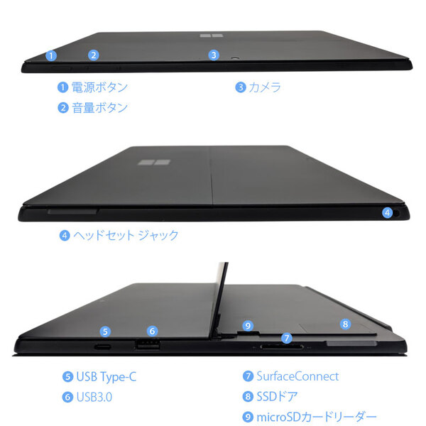 Microsoft Surface Pro7+ 中古 タブレット カラー Office 選べるOS 7in1ハブ+新品BTキー+ペン [core i5 1135G7 8GB 256GB カメラ BT 12.3 ブラック]:良品sub_image5