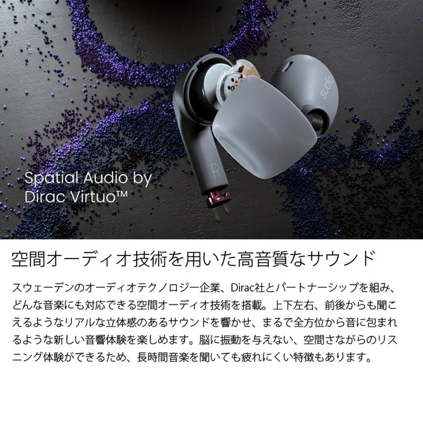 【新品未使用】Sudio E2 完全ワイヤレス イヤホン アクティブ・ノイズ・キャンセリング Bluetooth ブラック SD-1211sub_image2
