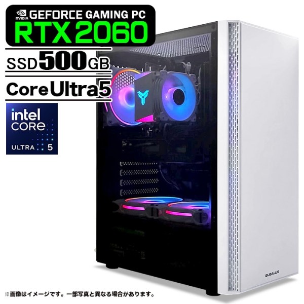 ゲーミングPC デスクトップ U3 GeForce RTX2060 Intel Core Ultra5 225F Win11 SSD500GB メモリ16GB