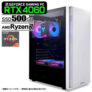 ゲーミングPC デスクトップ U3 GeForce RTX4060 AMD Ryzen7 5700X Win11 SSD500GB メモリ16GB