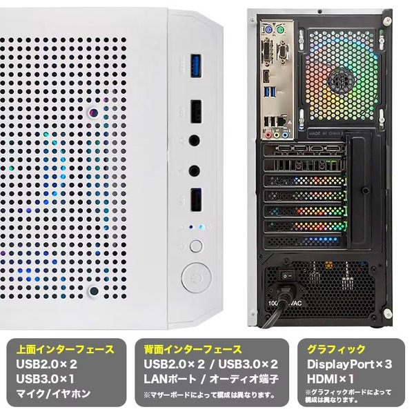 ゲーミングPC デスクトップパソコン U3 Intel Corei5 14400F Win11 SSD500GB メモリ16GB eスポーツsub_image4
