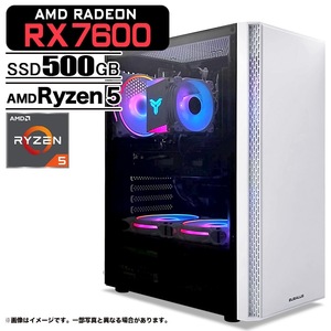 ゲーミングPC デスクトップパソコン U3 AMD Radeon RX7600 AMD Ryzen5 5600GT Win11 SSD500GB メモリ16GB  eスポーツ PASOUL 煌