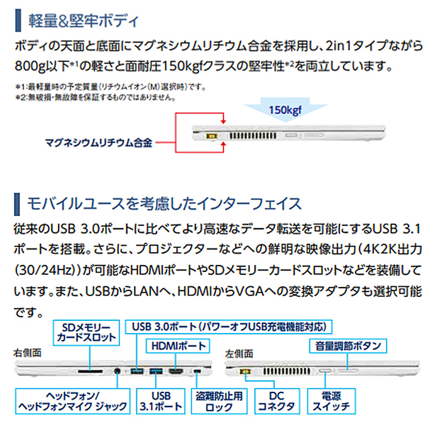 【中古パソコン】NEC VersaPro UltraLite VK23TG-U 中古 ノート 選べるカラー Office 選べる Win11 or Win10 [Core i5 6200U メモリ4GB 256GB カメラ 13.3型]:訳あり品sub_image4