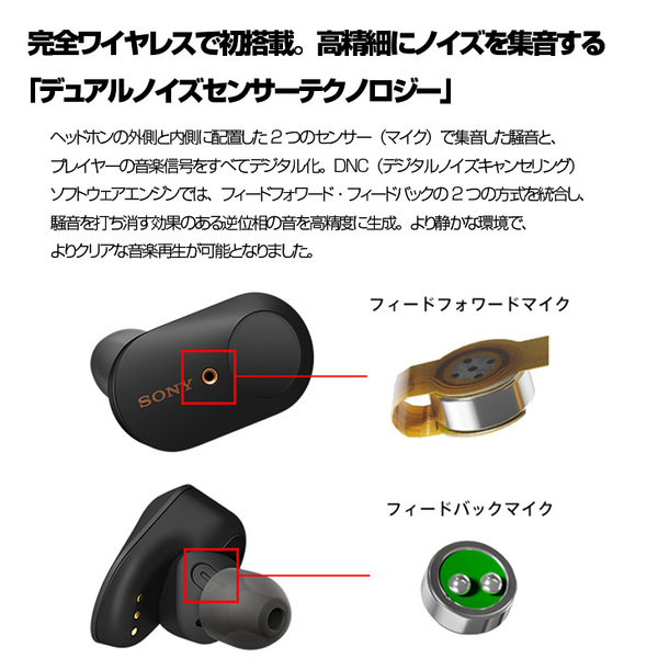 SONY WF-1000XM3 完全ワイヤレス ノイズキャンセリング対応 ステレオヘッドセット ヘッドフォン　イヤフォン　 ハイレゾ級高音質 安定接続 マイクで通話も可能 ブラック良品sub_image3