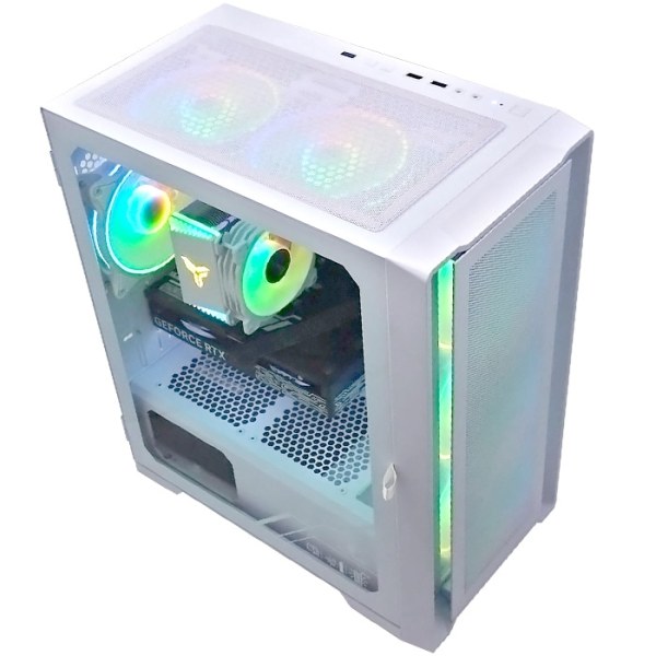 ゲーミングPC デスクトップ ホワイト メッシュ GeForce RTX3060Ti 第14世代 Intel Corei5 14400F Win11 SSD500GB メモリ16GBsub_image1