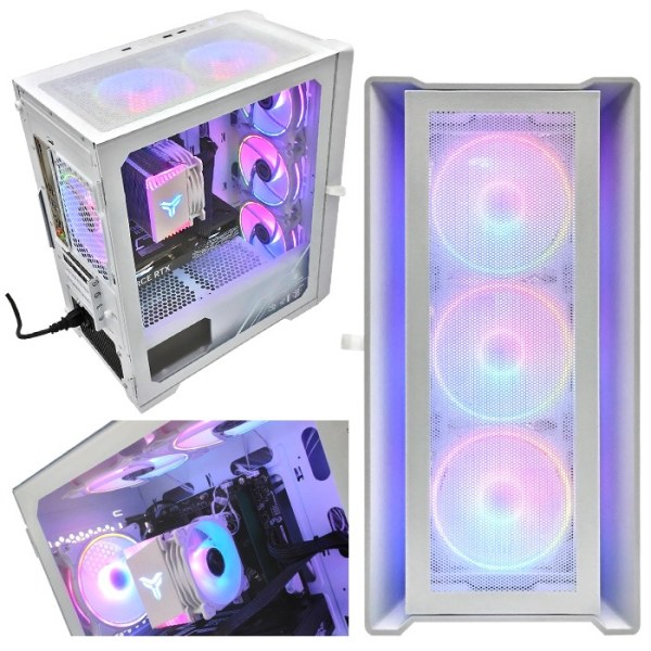 ゲーミングPC デスクトップ ホワイト メッシュ GeForce RTX4060 AMD Ryzen7 5700X Win11 SSD500GB メモリ16GBsub_image2