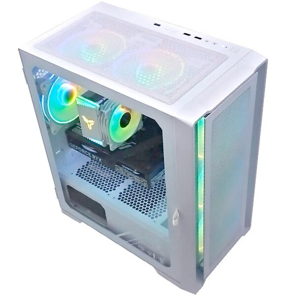 ゲーミングPC デスクトップパソコン ホワイト メッシュ GeForce RTX5060Ti AMD Ryzen7 7700 Win11 SSD500GB メモリ16GB PASUL 煌sub_image1