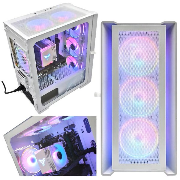 ゲーミングPC デスクトップパソコン ホワイト メッシュ AMD Radeon RX9060XT AMD Ryzen7 7700 Win11 SSD500GB メモリ16GB 新品1年保証sub_image2