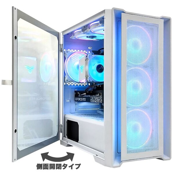 ゲーミングPC デスクトップパソコン ホワイト メッシュ GeForce RTX5060Ti 16GB AMD Ryzen7 5700X Win11 SSD500GB メモリ16GB PASOUL 煌sub_image4
