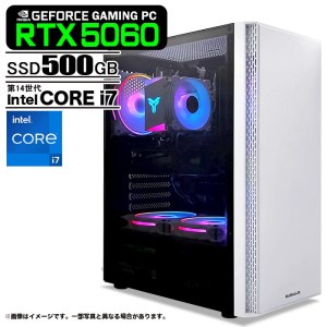 ゲーミングPC デスクトップ U3 GeForce RTX5060 第14世代 Intel Corei7 14700F Win11 SSD500GB メモリ16GB