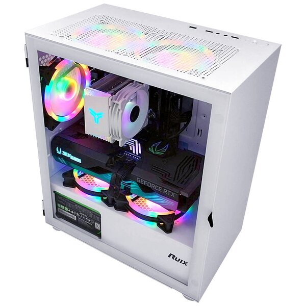 ゲーミングPC デスクトップパソコン ホワイト プレーン AMD Radeon RX7600XT AMD Ryzen7 5700X Win11 SSD500GB メモリ16GB PASOUL 一年保証:新品sub_image1