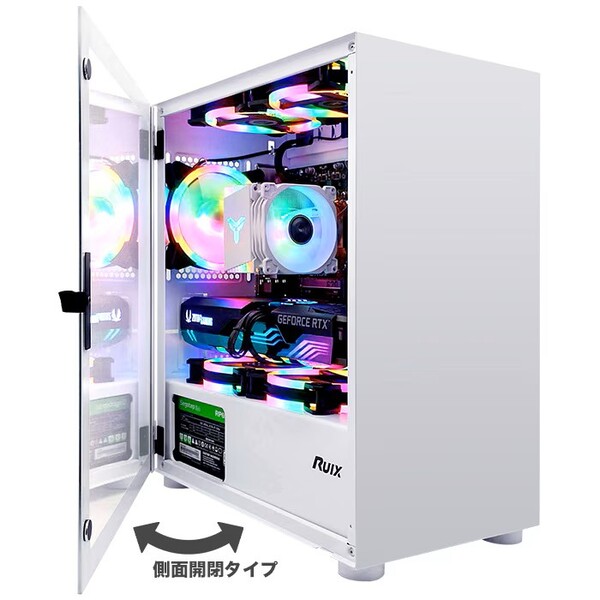 ゲーミングPC デスクトップパソコン ホワイト プレーン AMD Radeon RX7600XT AMD Ryzen7 5700X Win11 SSD500GB メモリ16GB PASOUL 一年保証:新品sub_image4