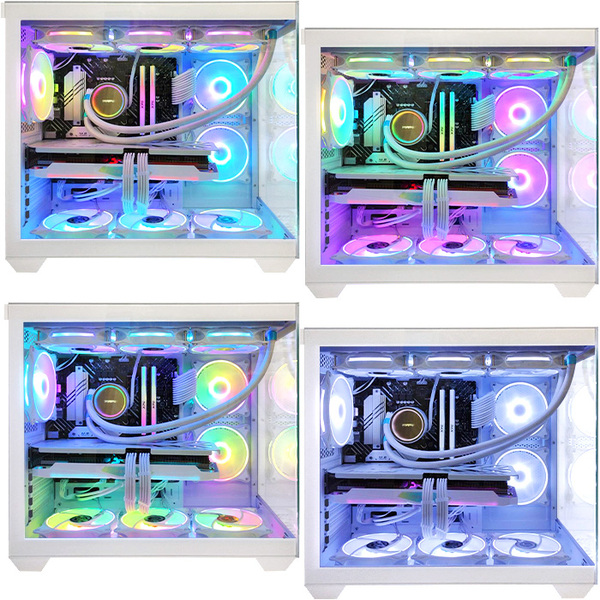 ゲーミングPC デスクトップパソコン 白色海景房シームレス HJF-ATX(WH) GeForce RTX4060Ti 第13世代 Intel Corei5 13400F Win10 or Win11 NVMe M.2 SSD500GB メモリ16GB CPU水冷ファン eスポーツ PASOUL 極sub_image2