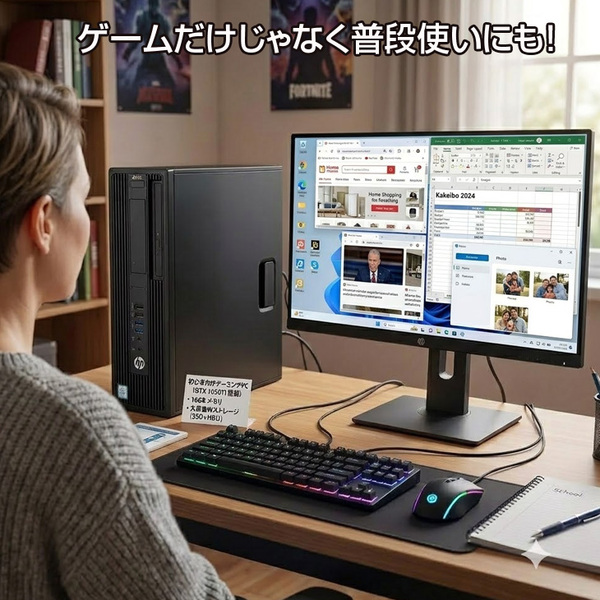 【コスパ重視のゲーミング】HP Z240SFF NVIDIA GTX1050Ti搭載 フォートナイト マインクラフト ロブロックスWin11 Office[X(E3-1245V5)4C メモリ16GB SSD500+HDD1TB マルチ]:アウトレットsub_image5