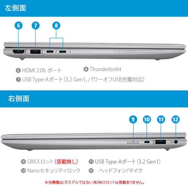 【未開封パソコン】　ZBOOKFIREFLY14G10A 8G1L4PA#ABJ Win11 [Ryzen5 PRO 7640HS 16GB 256GB 無線 カメラ Type-C フルHD 14型 ] :未開封sub_image4