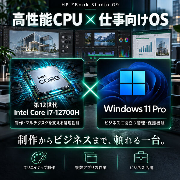 【高性能モバイルワークステーション】ZBook Studio G9 6B4W1PA#ABJ Win11 テンキー RTX A1000  [Corei7 12700H メモリ32GB SS1TB 無線 カメラ 16型 ]:良品sub_image3